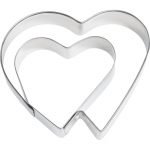 Cookie Cutter Double Heart 6.5cm