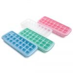 Silicone Ice Cube Tray with Lid 24 Ice Box