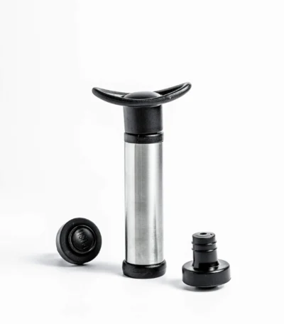 Preserve the Flavour and Aroma of Your Favourite Wine Sipologie Wine Vacuum Pump and Stopper is the perfect solution for wine lovers who want to keep their wine fresh for longer. This product uses a vacuum pump to remove excess air from the bottle, which helps to prevent oxidation and keeps your wine's flavour and aroma intact. The stopper then seals the bottle tightly, ensuring that no air gets in to ruin your wine. With this handy tool, you can enjoy a glass of wine whenever you like, without worrying about the rest of the bottle going bad. Easy to Use and Store The vacuum seal wine stopper is not only functional, but it is also easy to use and store. Simply place the stopper into the wine bottle, and use the vacuum pump to remove the air. The stopper fits snugly in most wine bottles, and the vacuum pump is compact and easy to store. With Sipologie Wine Preserver, you can enjoy your favourite wine without the hassle of struggling with cork or finding a proper storage space. Great Gift for Wine Lovers This wine preserver vacuum pump and two piece stopper combo is an ideal gift that will be appreciated by any wine enthusiast. This product is not only useful but also elegant, with its sleek design and high-quality materials. It's a gift that will keep on giving, as the recipient can use it time and time again to keep their wine fresh and flavourful.