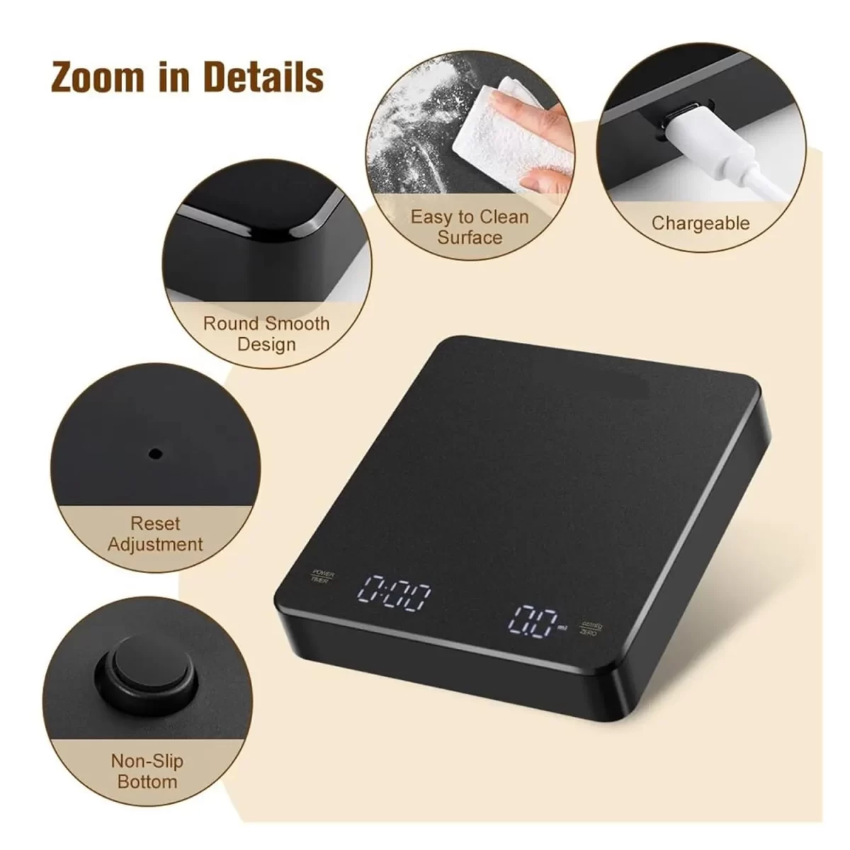 Rechargeable Coffee Scale with Timer - Image 4