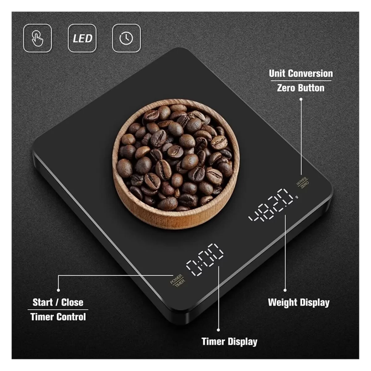 Rechargeable Coffee Scale with Timer - Image 3