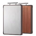 Double-Sided Cutting Board – Wooden & Titanium with Handle