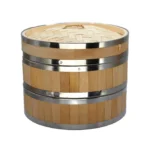 Bamboo Steamer 2 Tier with Stainless Steel Rings