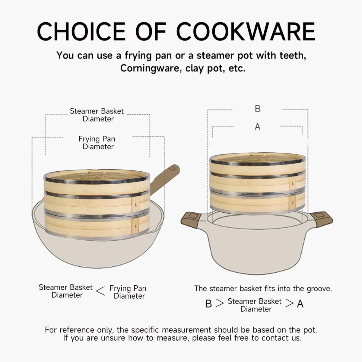 Bamboo Steamer 2 Tier with Stainless Steel Rings - Image 3