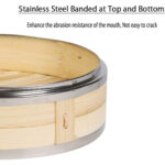 Bamboo Steamer 2 Tier with Stainless Steel Rings - Image 4