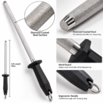 Knife Sharpening Rod Oval 12" – Diamond Coated - Image 3