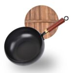 Carbon Steel Wok with Wooden Lid