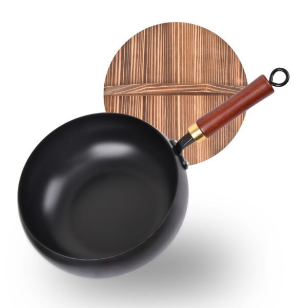 Carbon Steel Wok with Wooden Lid